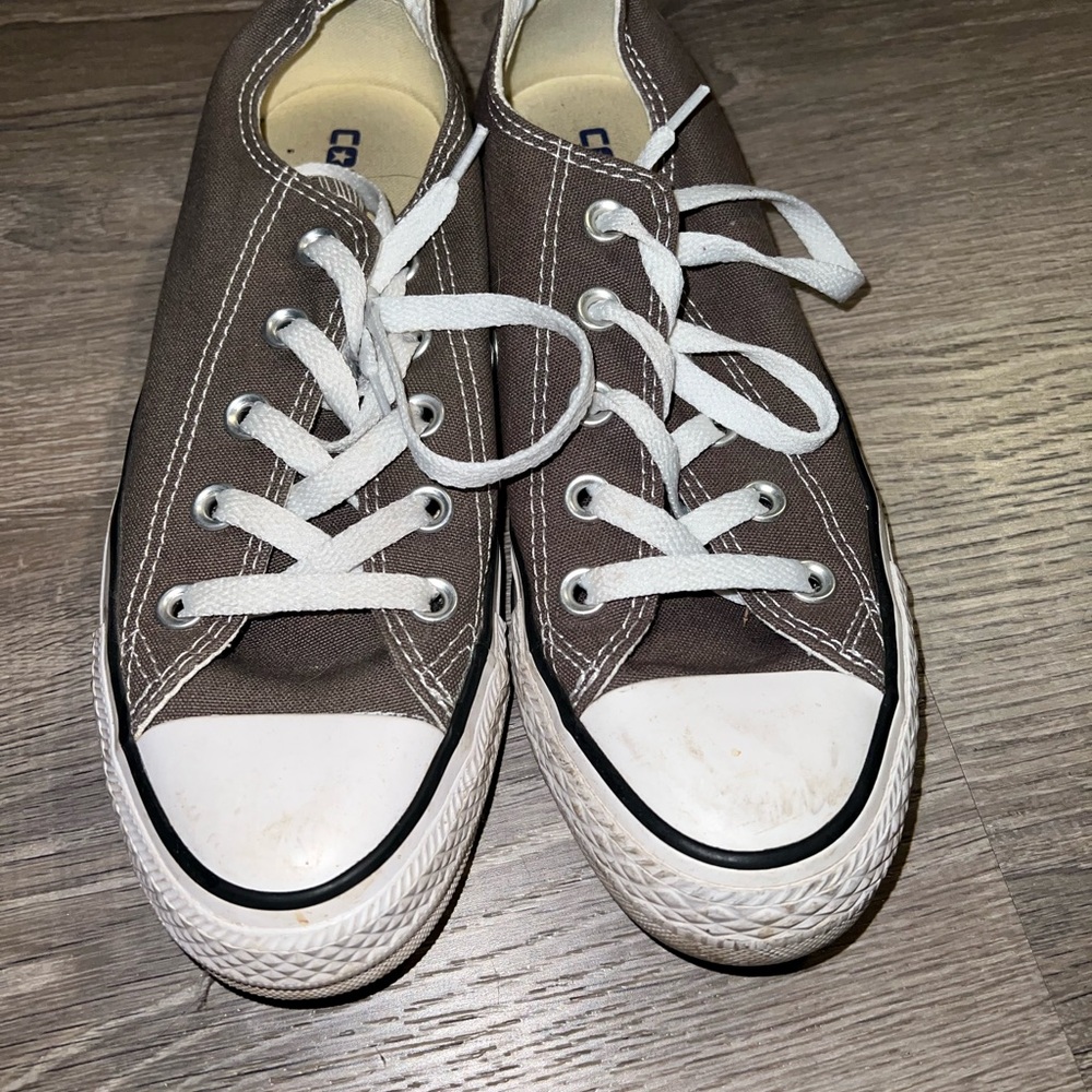 Converse Cream Canvas Sneakers with White Accents